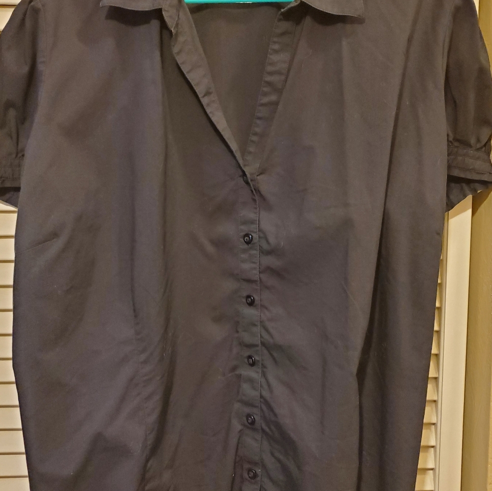 Black Cap Sleeve Blouse